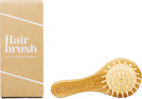 BANBU Spazzola per Capelli in Bambù in Formato da Viaggio