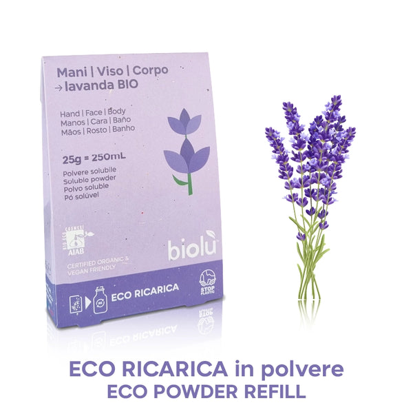 Mani Viso Corpo Lavanda BIO polvere solubile Biolu'