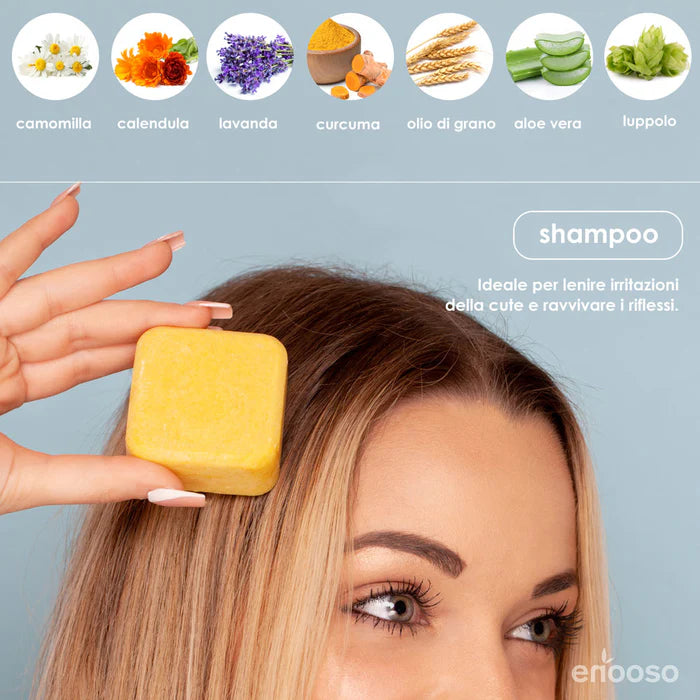 Shampoo Solido Lenitivo Illuminante Enooso 65gr